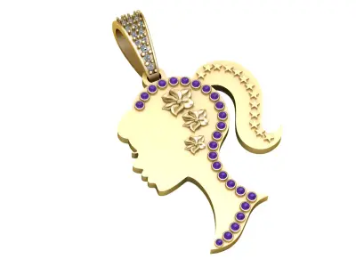 BARBIE FACE PENDANT 3D PRINTABLE MODEL  3D print model