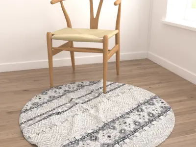 Round Rug Set 124 3D model