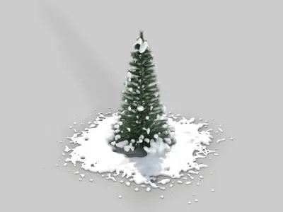 Pine Tree in The Snow 3D model
