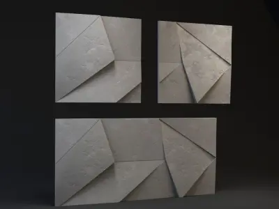 Abstract 3D Wall panel Low-poly 3D model