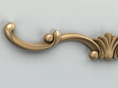 Carved decor horizontal 015 3D model
