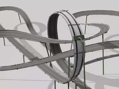 Acrobatic Track Low-poly 3D model