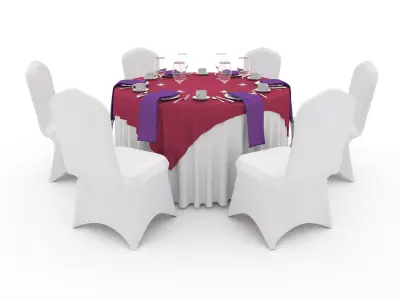 Banquet Table and Chair 25 3D model