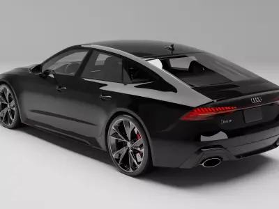 Audi-RS7 2020 With Interior 3D model