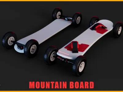 Mountainboard Skateboard 3D model