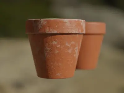 Terracotta Pots Low-poly 3D model