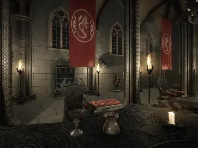 Dragon Castle Low-poly 3D model