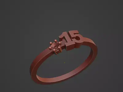Anillo quinceanos con piedra Free 3D print model