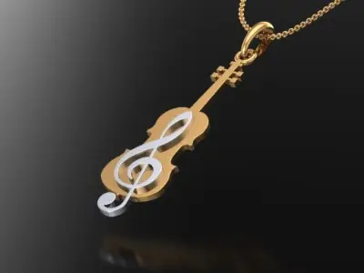 violin pendant  3D print model