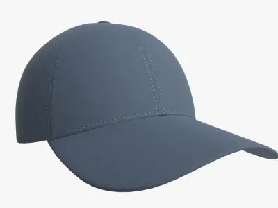 Baseball Cap Fabric Blue 3D model