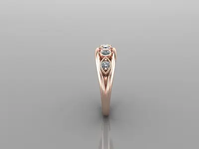 Solitaire Ring Version 1 SR57 3D model