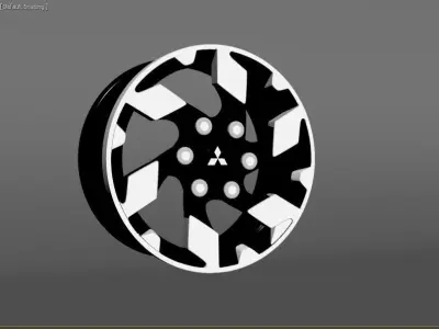 Mitsubishi L200 Custom Wheel Low-poly 3D model