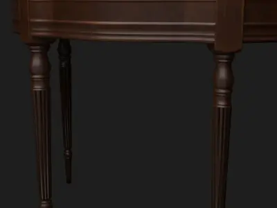 Vintage wooden table in gothic style Low-poly 3D model
