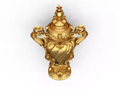 Classical urn decorative onlay cnc 3d printing stl 04 3D print model