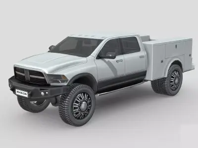Low Poly Car - Dodge Pickup Utility Low-poly 3D model