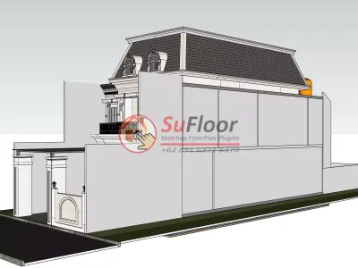 House 8x32m code 527 - Sketchup 3D model 3D model 3D model