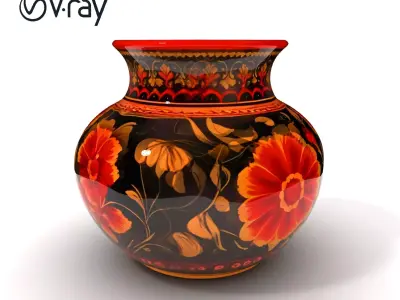 Decorative Floral Vase D Model Pack Low-poly 3D model