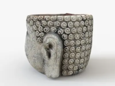 Buddha flower pot Low-poly 3D model