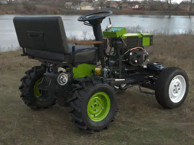 MotoTraktor tractor with seat 3D model