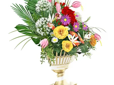 Bouquet in a vase 3D model