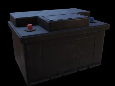 Realistic Car Battery PBR Low-poly 3D model