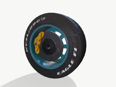 Rally wheel Good Year Low-poly 3D model
