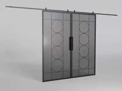 Decorative slide glass doors 3D model