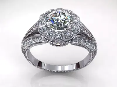 Flower True Love Wedding Ring 3D print model