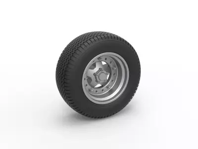 Front Wheel of Northeast Dirt Modified stock car Scale 1 to 25 3D print model