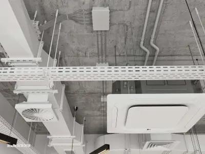 Decorative ceiling - Ventilation system set 01 3D model