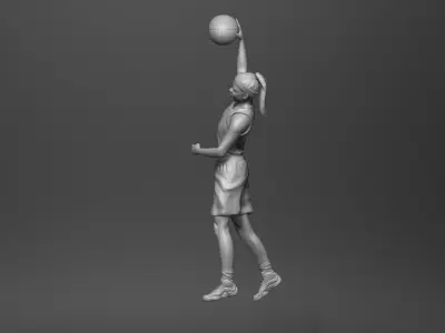 Female basketball girl statue 3D print model