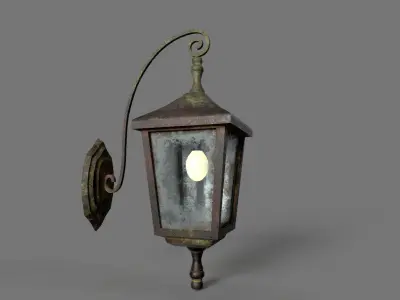 Old Rusted Outdoor Wall Lamps Pack Low-poly 3D model