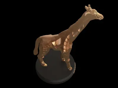 Parametric V Giraffe Low-poly 3D model