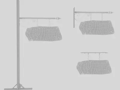 old stone vine sign 02 Low-poly 3D model