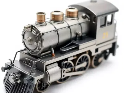 Vintage Steel Locomotive model pack Low-poly 3D model