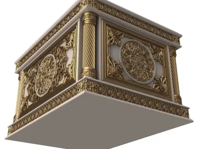 Chest 04 White Low-poly 3D model