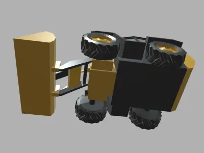 Low Poly Compact Loader 01 Low-poly 3D model