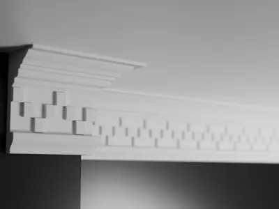 Moulding with L parts Low-poly 3D model