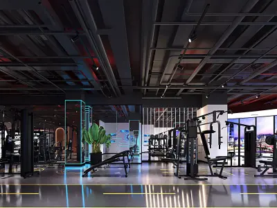 Fitness Center Gym 3D model 3D model