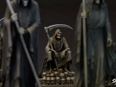 Death Reaper Statue Pack Low-poly 3D model