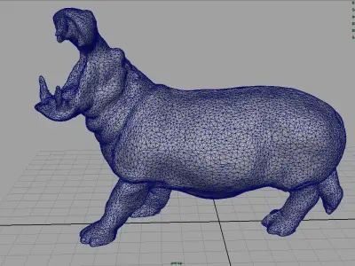Hippopotamus Low-poly 3D model