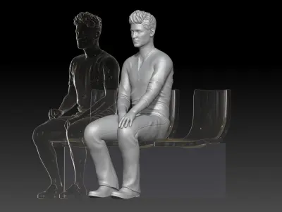 spectator at sports stadium boy 2 3D print model