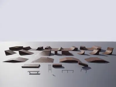 Skate Park Pack Low-poly 3D model