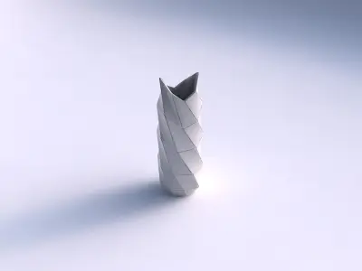 Vase twisted double arc hexagon with large plates 3D print model