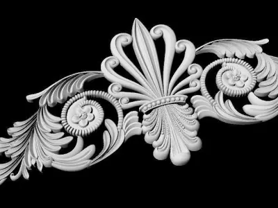 Central decor ornament for furniture 3D model 647
