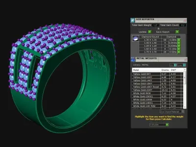 Men Diamond Jewelry Ring 3D print model