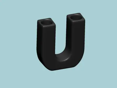 Vase U - Alphabet Vases Collection Letters - STL Printable 3D print model