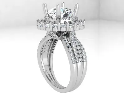 Round Halo Ring 3607 3D print model