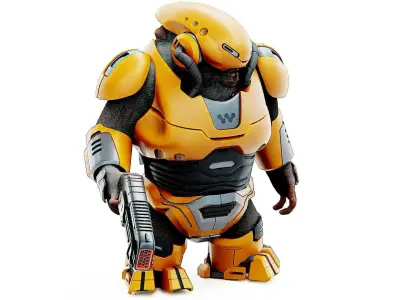 ALIEN TROOPER X-6  Rigged for Unreal Engine - Unity - MIXAMO 3D model