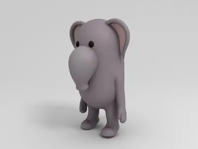 Rigged Cartoon Elephant 3D model